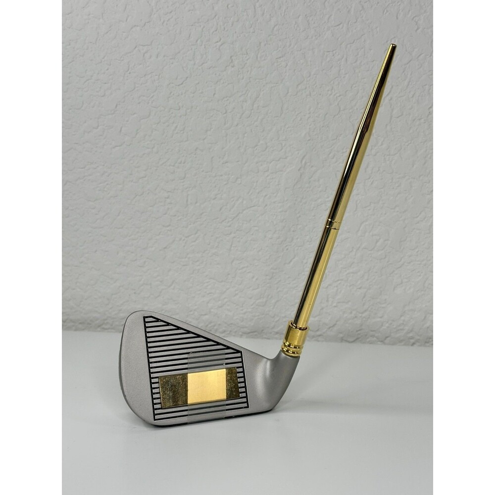 Golf Club Pen Stand Holder Engravable Rare Heavy Metal Desk Gift Golf Lover NEW